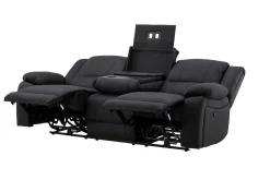 Comfort Living Reclinersofa med hjørne Singapore reclinersofa 3-seter kunstskinn Svart