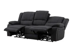 Comfort Living Reclinersofa med hjørne Singapore reclinersofa 3-seter kunstskinn Svart
