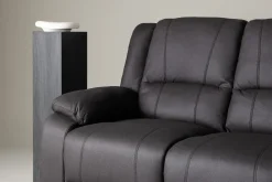 Comfort Living Reclinersofa med hjørne Singapore reclinersofa 3-seter kunstskinn Svart