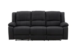 Comfort Living Reclinersofa med hjørne Singapore reclinersofa 3-seter kunstskinn Svart