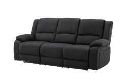 Comfort Living Reclinersofa med hjørne Singapore reclinersofa 3-seter kunstskinn Svart