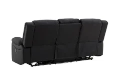 Comfort Living Reclinersofa med hjørne Singapore reclinersofa 3-seter kunstskinn Svart