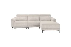 Loft24 Hjørnesofa-Reclinersofa med hjørne Hjørnesofa Lund med elektrisk recliner Hvit Høyrevendt White
