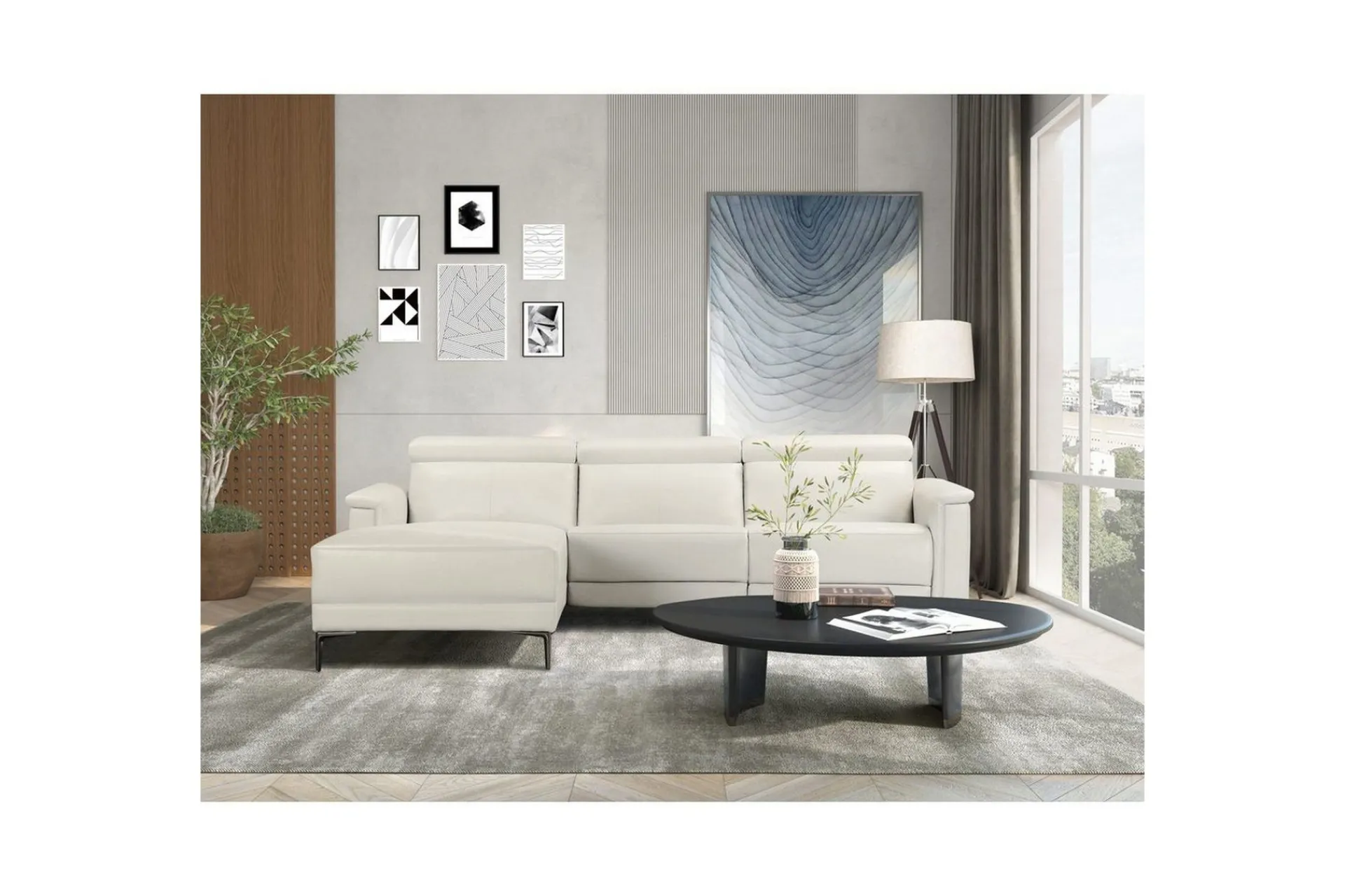 Loft24 Reclinersofa med hjørne Hjørnesofa 3-seters Lund Vänster