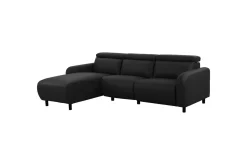 Loft24 Hjørnesofa-Reclinersofa med hjørne Hjørnesofa Skaane med elektrisk recliner Svart Venstrevendt Kunstskinn Black