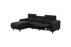 Loft24 Hjørnesofa-Reclinersofa med hjørne Hjørnesofa Skaane med elektrisk recliner Svart Venstrevendt Kunstskinn Black