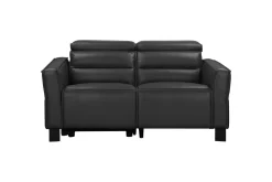 Loft24 Reclinersofa uten hjørne Sofa 2-seter Carpari med manuelt oppfellbart fotstøtte Svart Kunstskinn