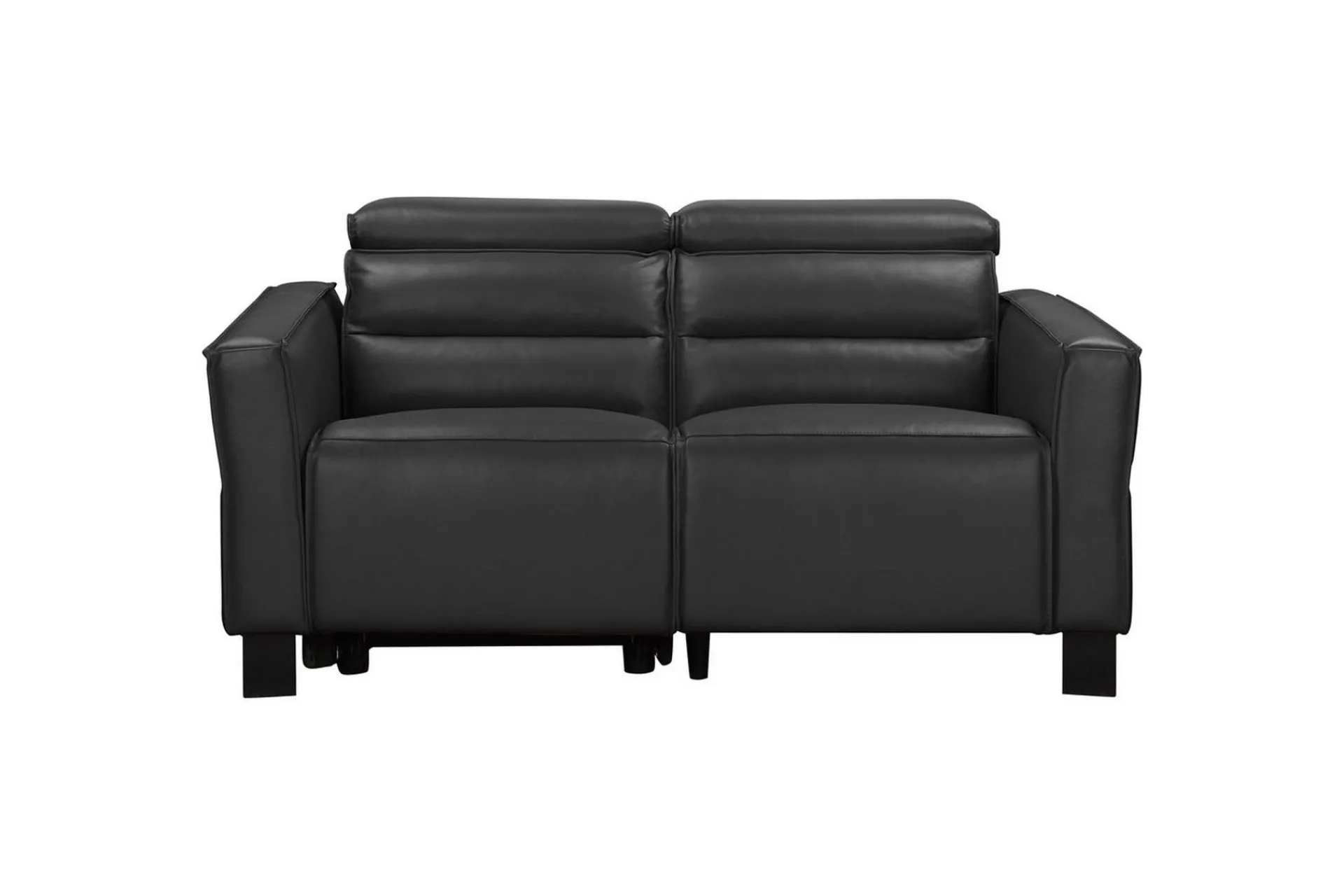 Loft24 Reclinersofa uten hjørne Sofa 2-seter Carpari med manuelt oppfellbart fotstøtte Svart Kunstskinn