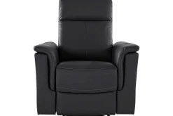 Loft24 Lenestoler-Recliner Southbrook , Ekte skinn/PU/Tre/Metall, Manuell hvilestol Svart