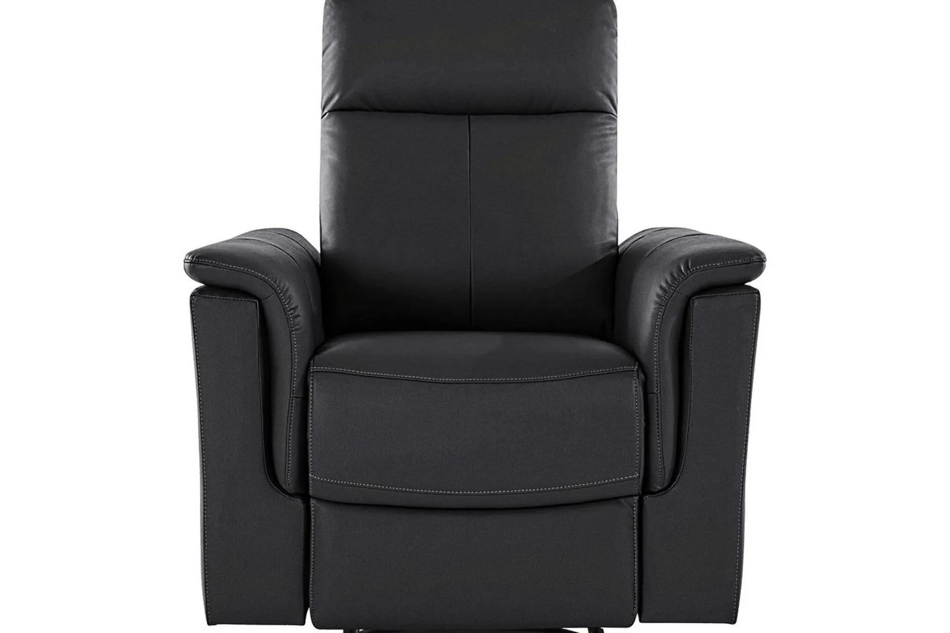 Loft24 Lenestoler-Recliner Southbrook , Ekte skinn/PU/Tre/Metall, Manuell hvilestol Svart
