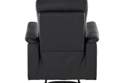 Loft24 Lenestoler-Recliner Southbrook , Ekte skinn/PU/Tre/Metall, Manuell hvilestol Svart
