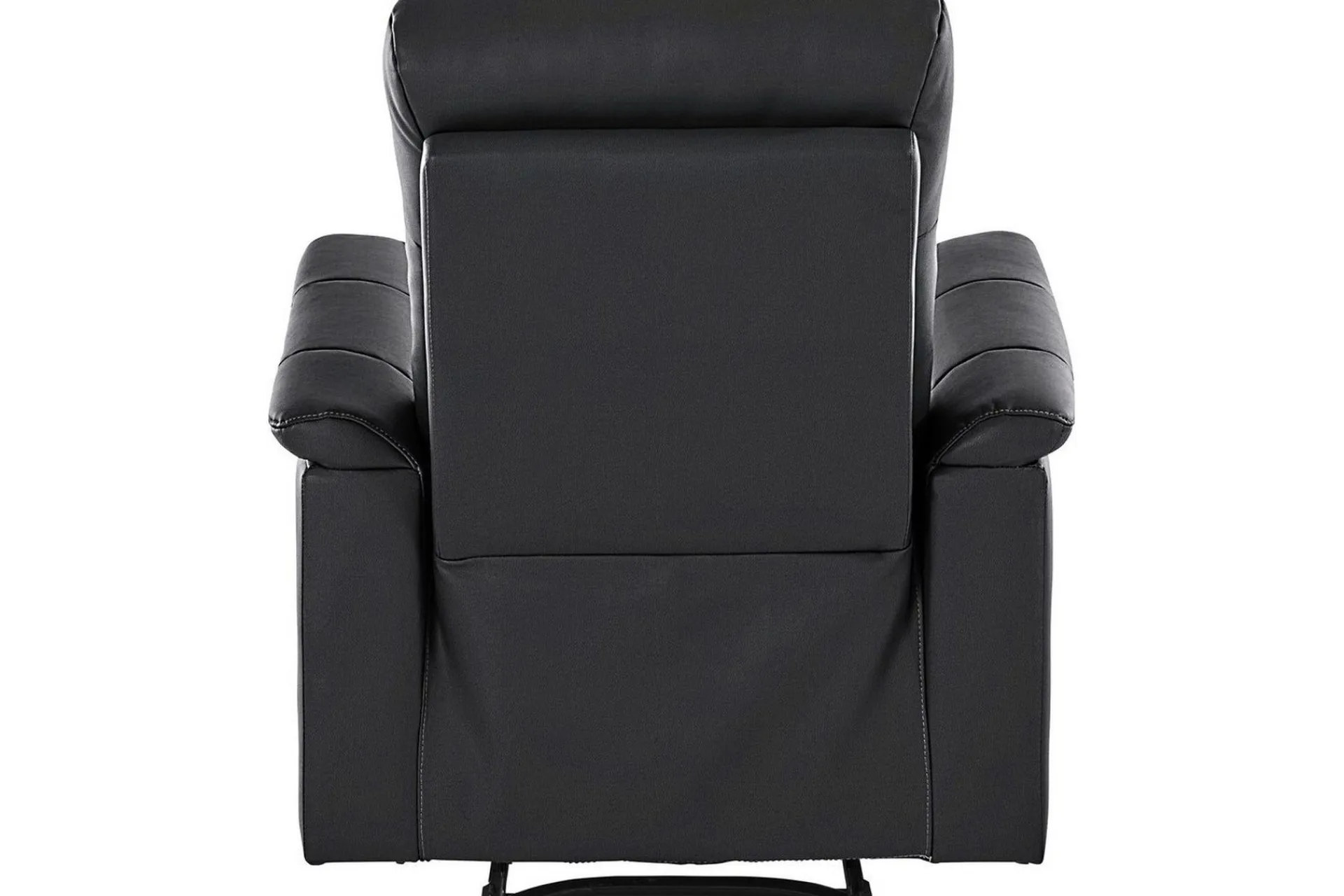 Loft24 Lenestoler-Recliner Southbrook , Ekte skinn/PU/Tre/Metall, Manuell hvilestol Svart