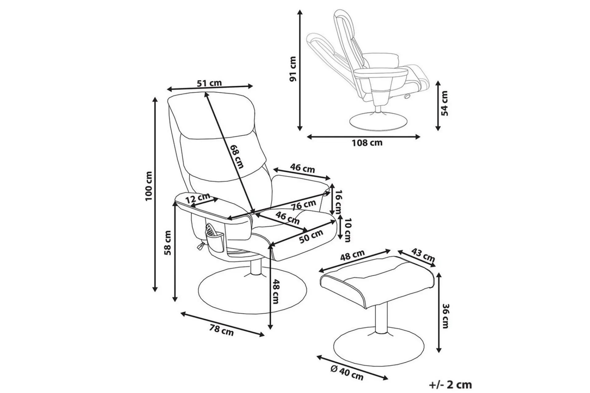 Lenestoler-Reclinerstol Legend Brun,Sølv