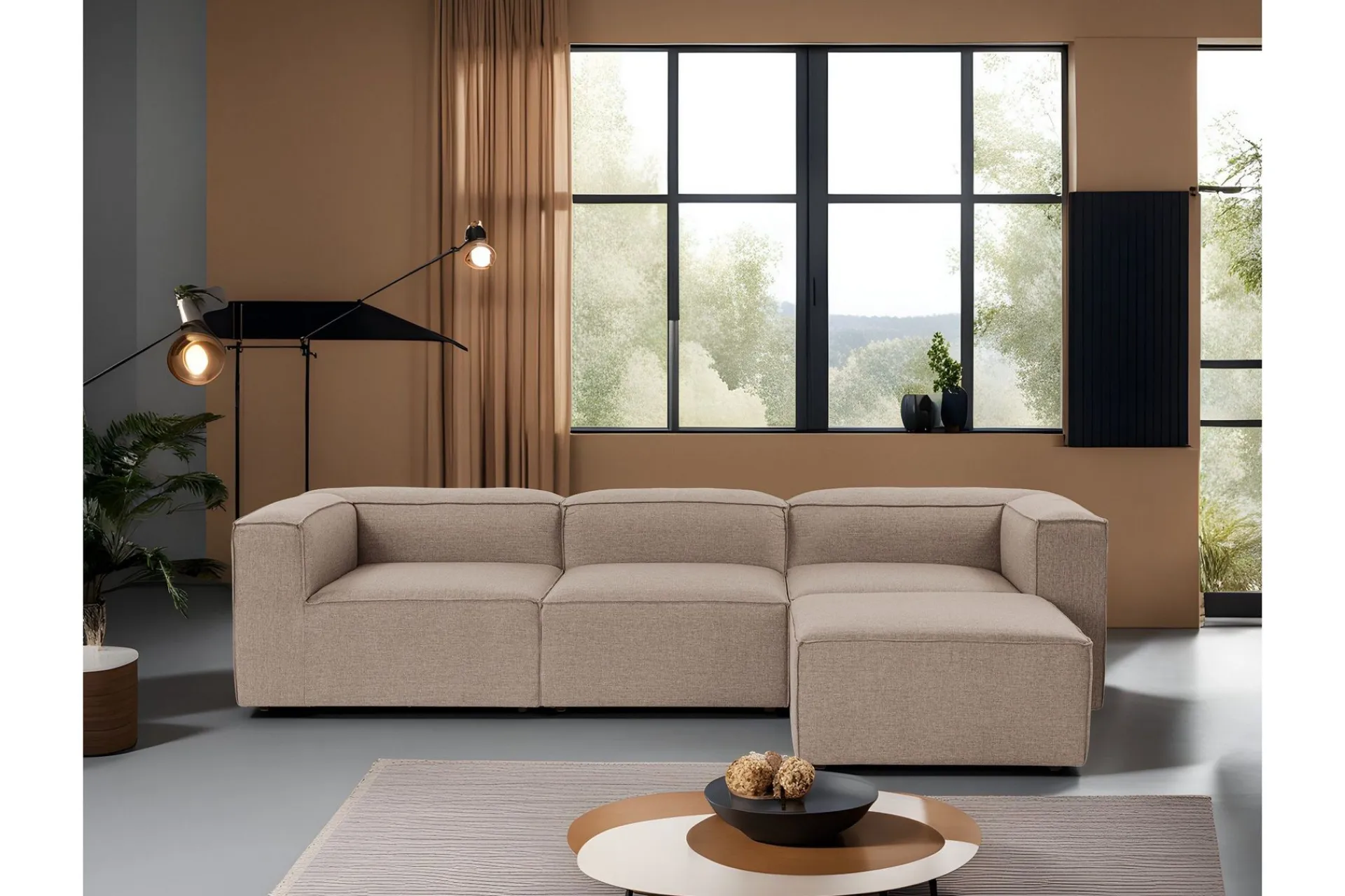 Sofa Med Sjeselong-Redlands Sofa med Sjeselong 3-seter Brun