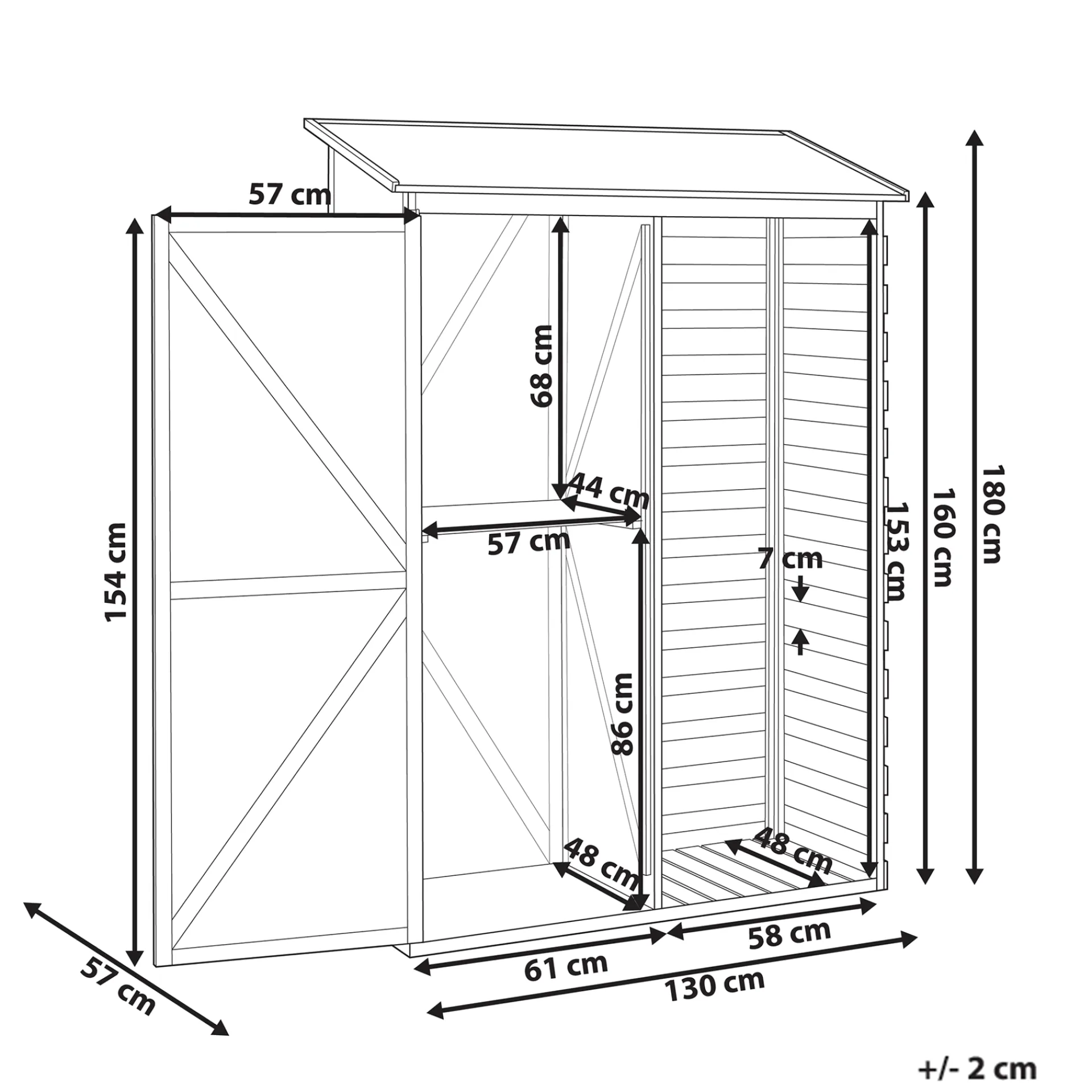 Redskapsbod Cengio 57x130 cm