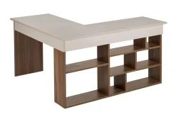 Kontorbord-Regar Skrivebord 130x72x120 cm Cashmere og Walnut
