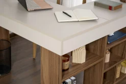 Kontorbord-Regar Skrivebord 130x72x120 cm Cashmere og Walnut