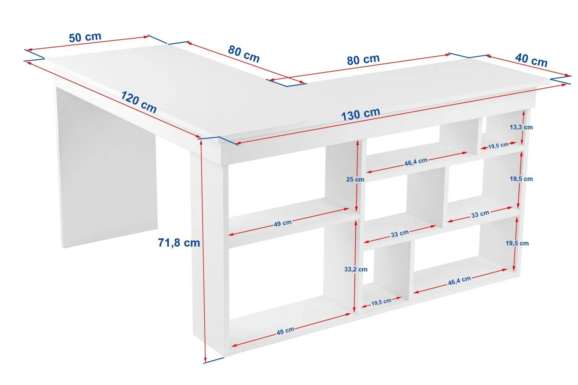 Kontorbord-Regar Skrivebord 130x72x120 cm Cashmere og Walnut