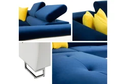 Velour Sofa & Fløyel Sofa|Sovesofaer-Reginia Sovesofa m. Sjeselong L-formet Moon 9 + Nour Sammet 20 + Moon 9