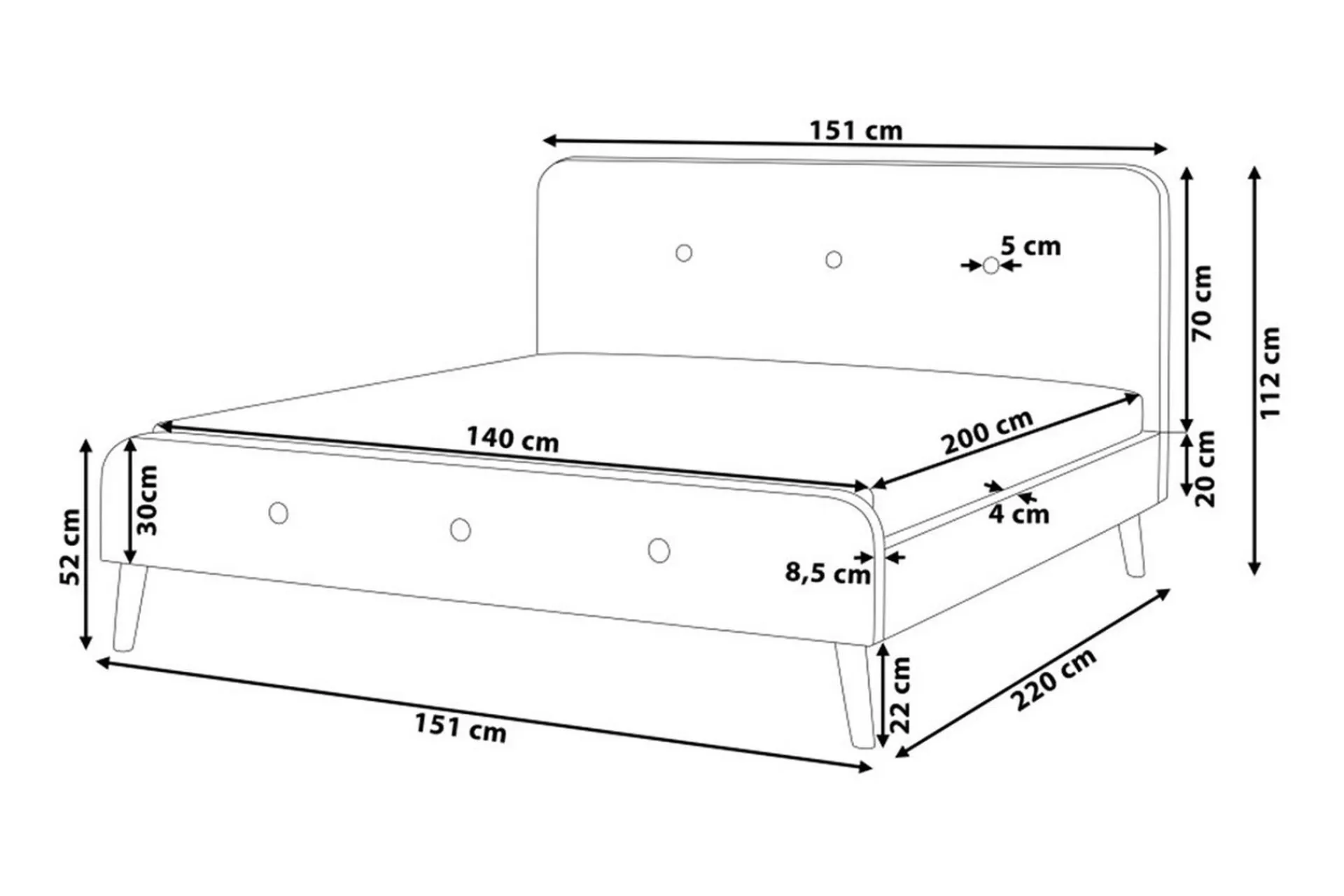 Bedly Sengeramme & Sengestamme-Rennes Dobbeltseng 140 | 200 cm Beige