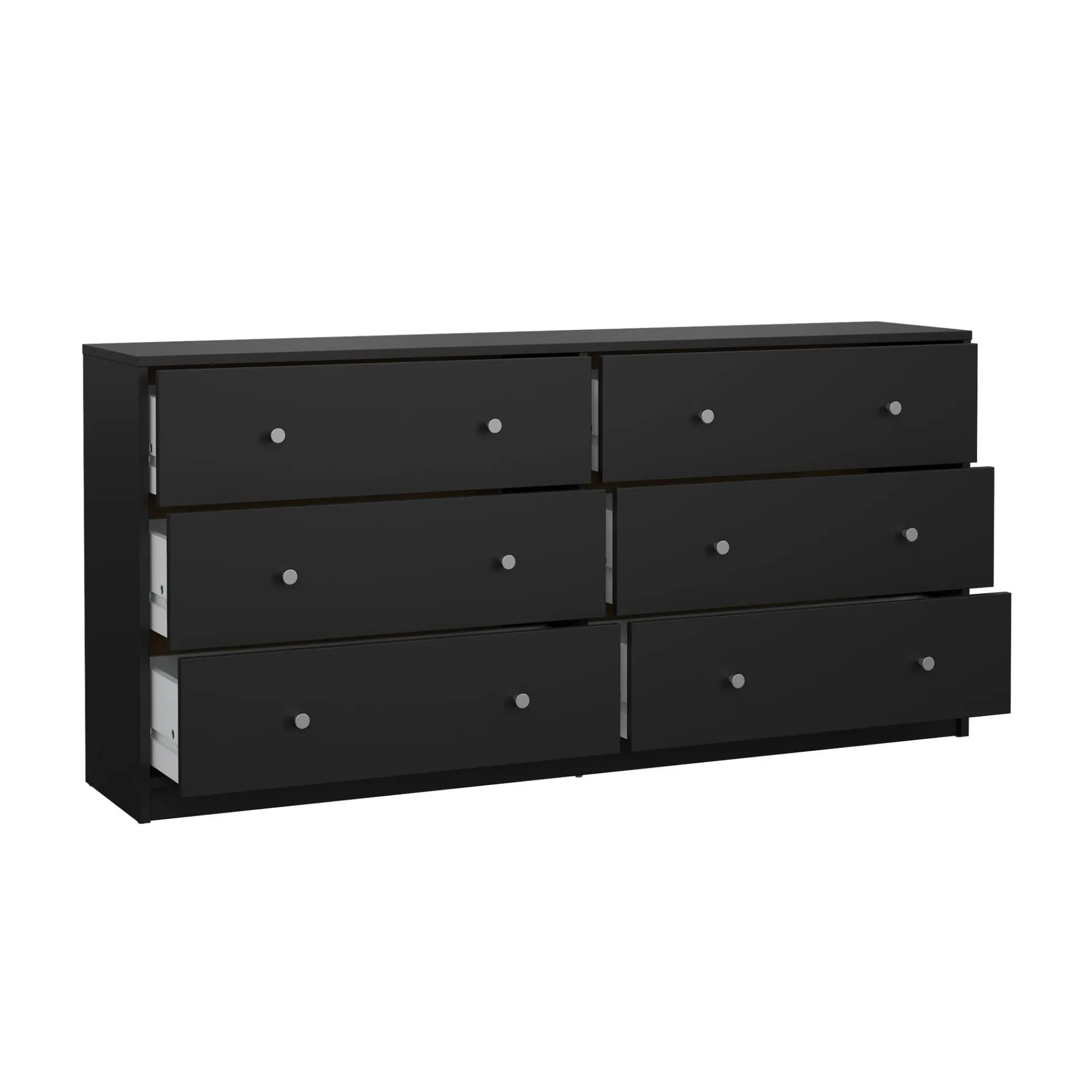 Tvilum Kommode|Gangoppbevaring-Renor Kommode dobbel kommode med 6 skuffer 143x30x68 cm Svart
