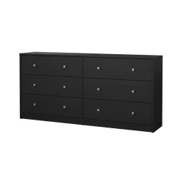 Tvilum Kommode|Gangoppbevaring-Renor Kommode dobbel kommode med 6 skuffer 143x30x68 cm Svart