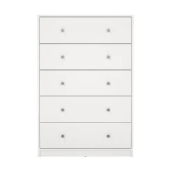 Tvilum Kommode|Gangoppbevaring-Renor Kommode med 5 skuffer 72x30x108 cm Hvit