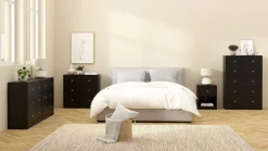 Tvilum Kommode|Gangoppbevaring-Renor Kommode 3 skuffer 72x30x68 cm Svart