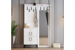 Møbelsett Til Gang & Entre|Møbelsett Til Gang & Entre-Retzow Hall møbelsett 35x120 cm med speil Hvit