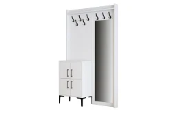 Møbelsett Til Gang & Entre|Møbelsett Til Gang & Entre-Retzow Hall møbelsett 35x120 cm med speil Hvit