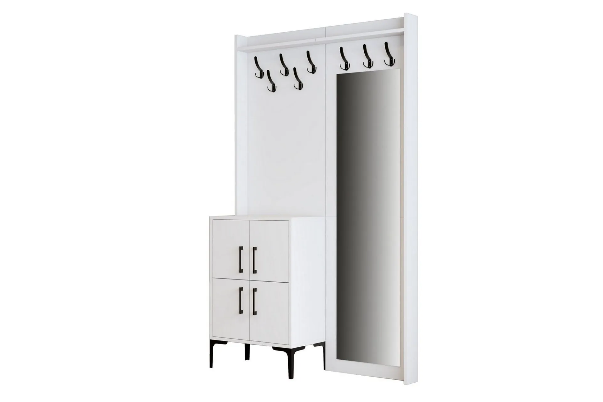 Møbelsett Til Gang & Entre|Møbelsett Til Gang & Entre-Retzow Hall møbelsett 35x120 cm med speil Hvit