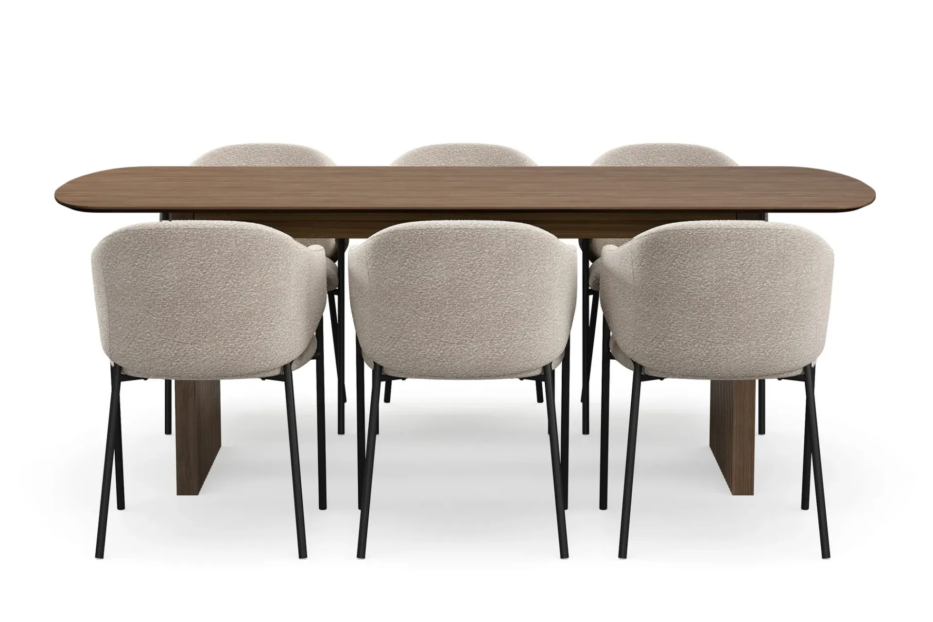 Bark Sminkebord & Toalettbord|Spisegrupper-Richeto spisebord 210 cm med 6 Filip spisestoler Røkt eik