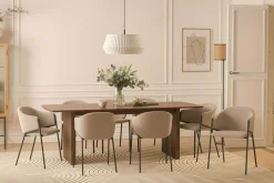 Bark Sminkebord & Toalettbord|Spisegrupper-Richeto spisebord 240 cm med 8 Filip spisestoler Røkt eik