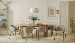 Bark Spisegrupper-Richeto spisebord 240 cm med 8 Filip spisestoler Naturlig finish