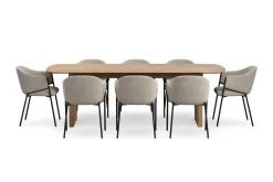 Bark Spisegrupper-Richeto spisebord 240 cm med 8 Filip spisestoler Naturlig finish