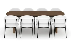 Bark Spisegrupper-Richeto spisebord 240 cm med 8 Karol spisestoler Røkt eik