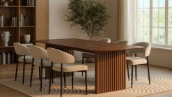 Bark Richeto spisebord 240 cm med 6 Sawako stoler