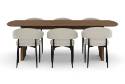 Bark Richeto spisebord 240 cm med 6 Sawako stoler