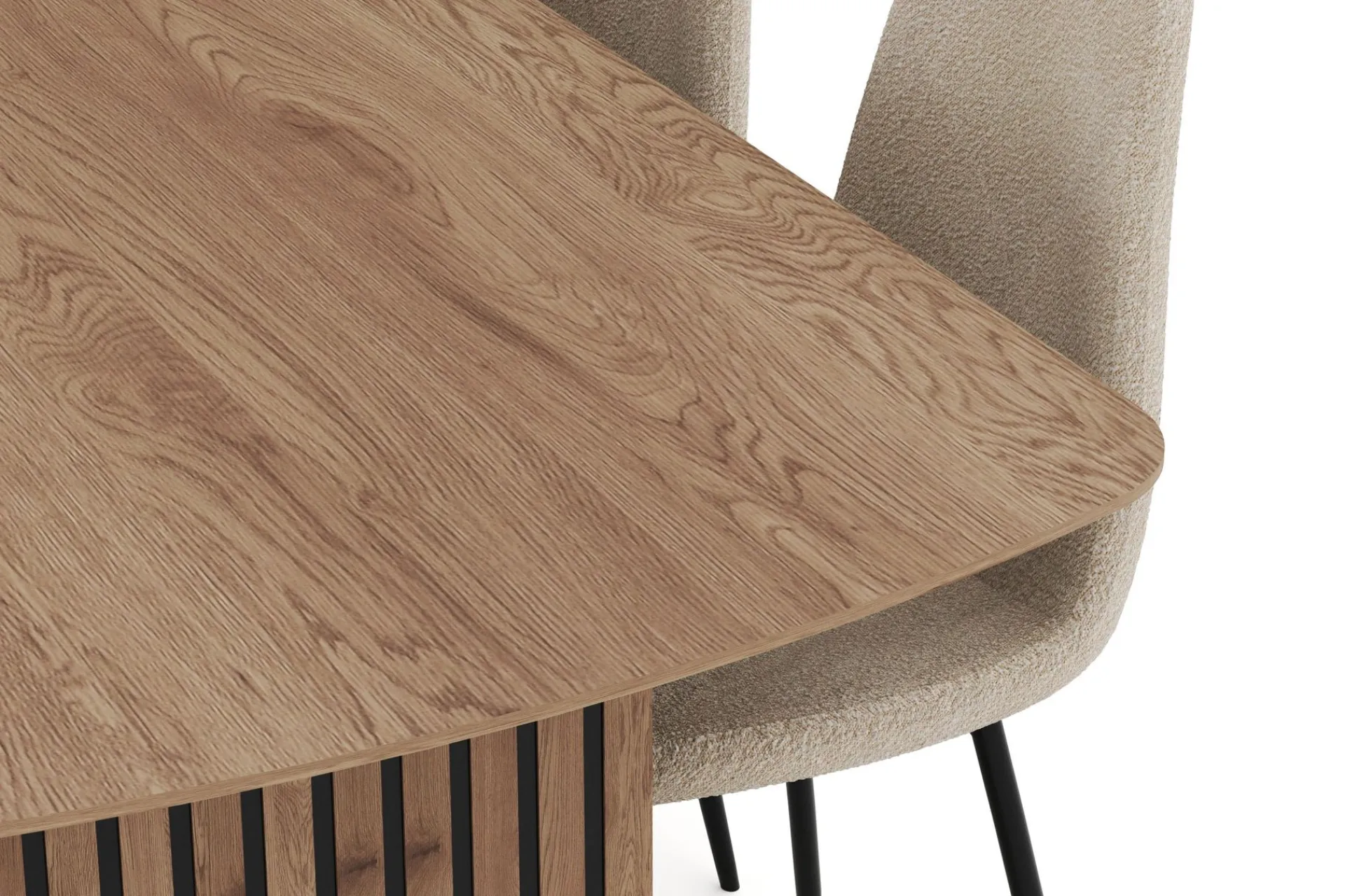 Bark Richeto Spisegruppe 240 cm med 6 Polar Spisestoler