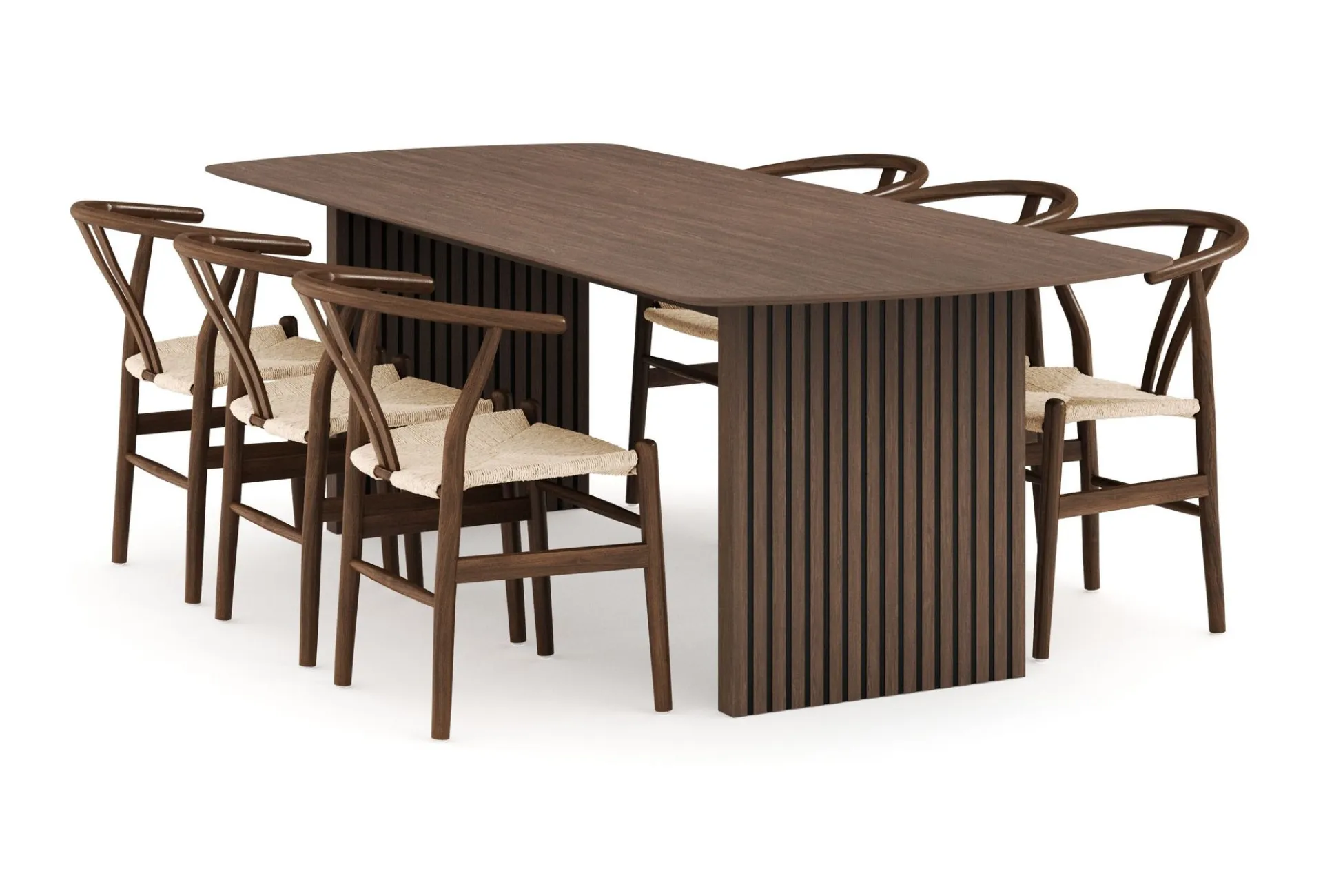 Bark Richeto Spisegruppe 240 cm med 6 Dastoori Spisestoler