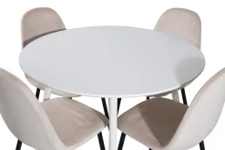 Venture Home Spisegrupper-Ridones Spisegruppe 100 cm Rund inkl. 4 Pontus Stoler Hvit