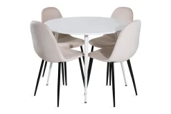 Venture Home Spisegrupper-Ridones Spisegruppe 100 cm Rund inkl. 4 Pontus Stoler Hvit