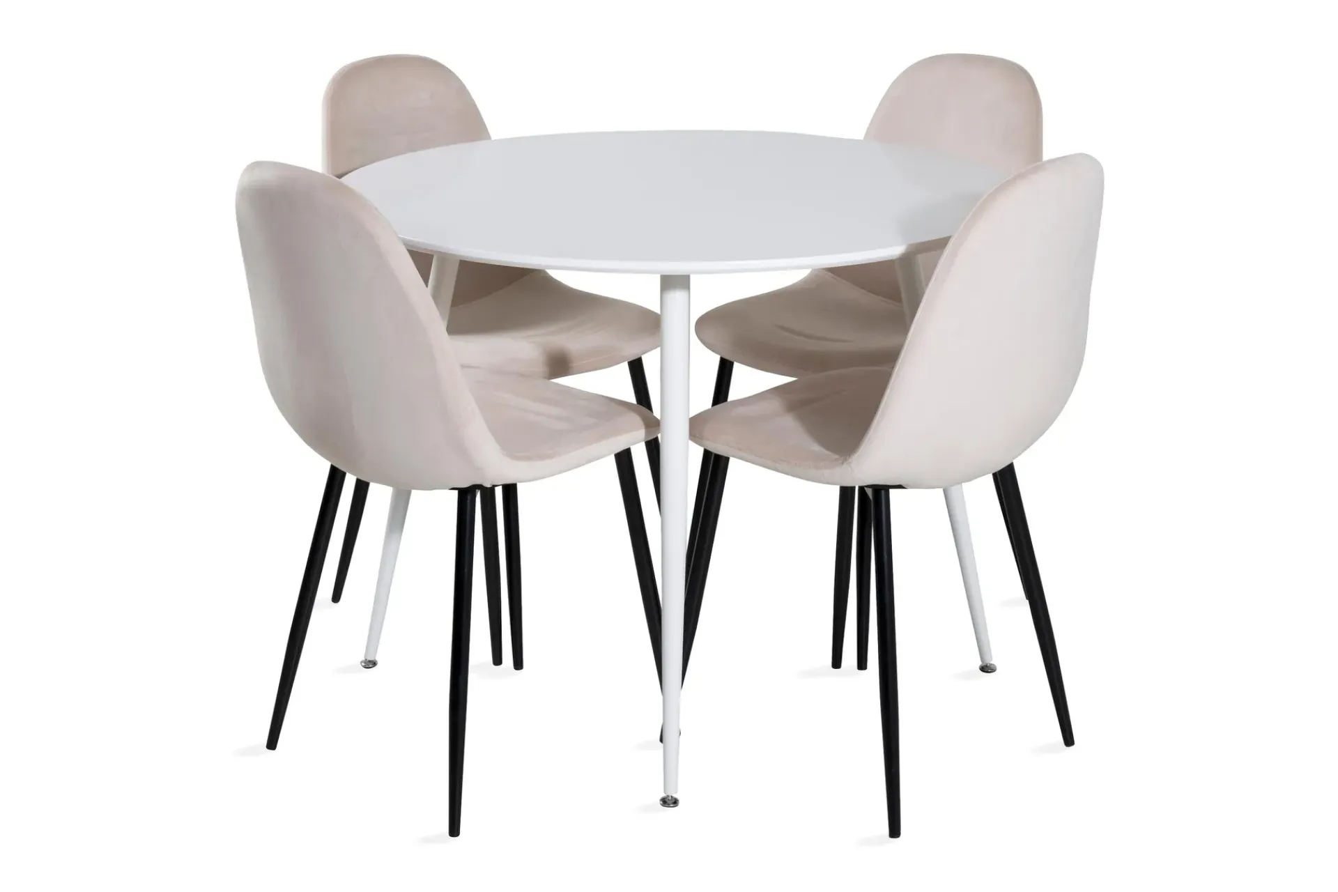 Venture Home Spisegrupper-Ridones Spisegruppe 100 cm Rund inkl. 4 Pontus Stoler Hvit