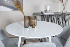 Venture Home Spisegrupper-Ridones Spisegruppe 100 cm Rund inkl. 4 Valeri Cordfløyelsto Hvit