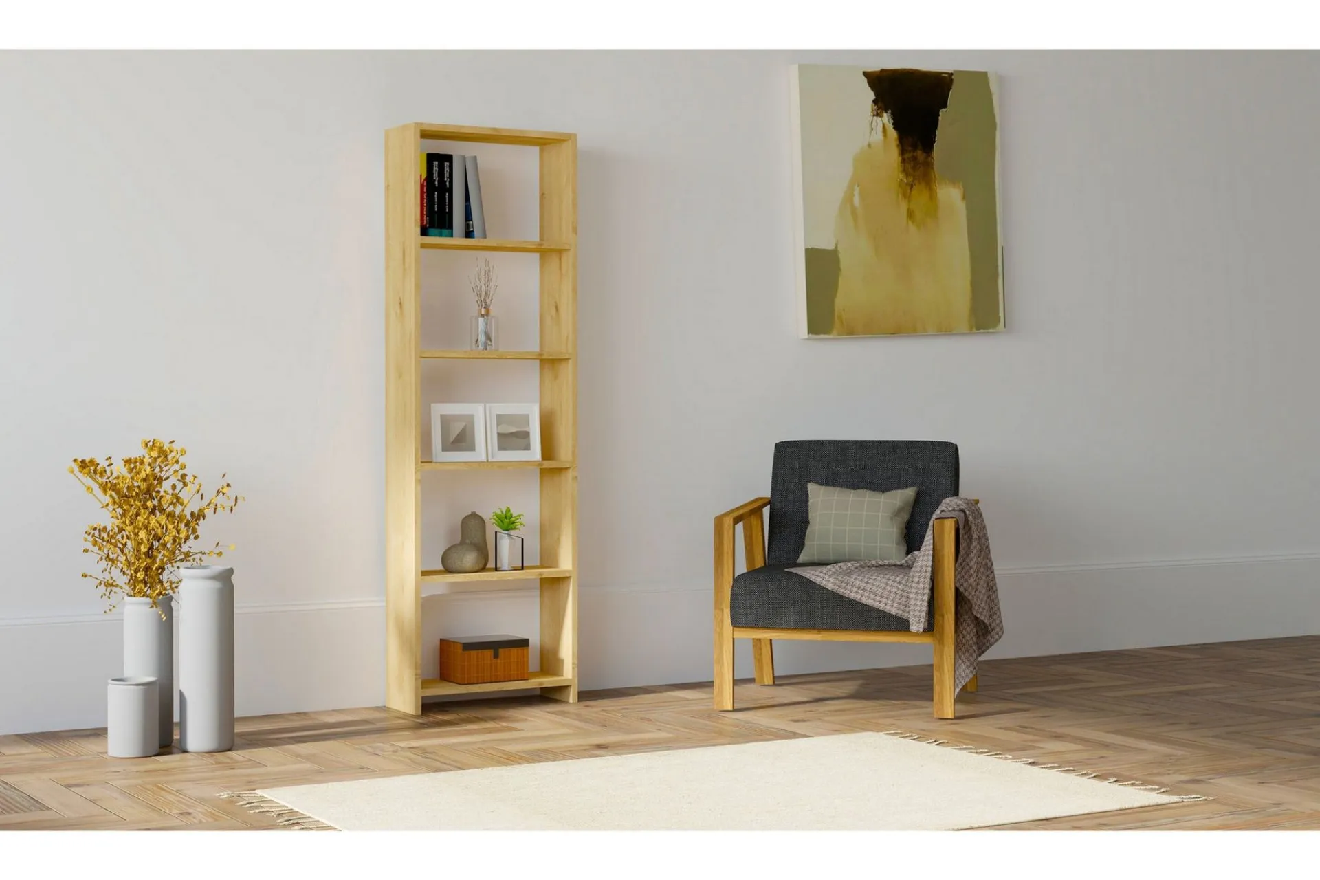 Bokhylle-Rinorea Bokhylle 160x50 cm Brun