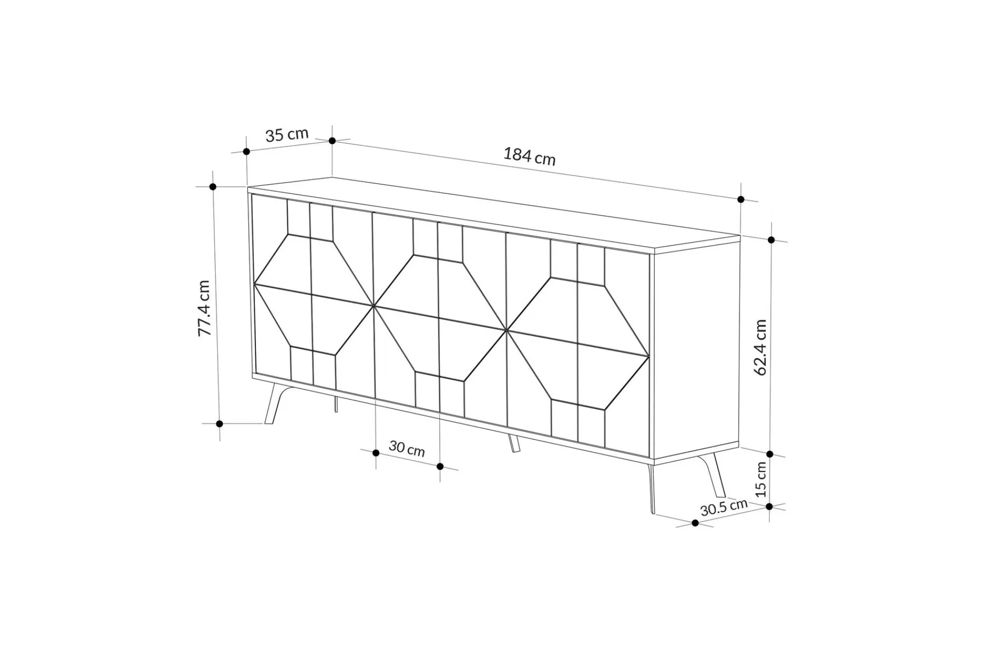 Rinorea Konsollbord 184x77,4 cm