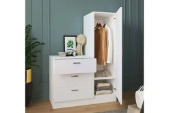 Kommode-Rinorea Oppbevaringsskap 40x140 cm Hvit