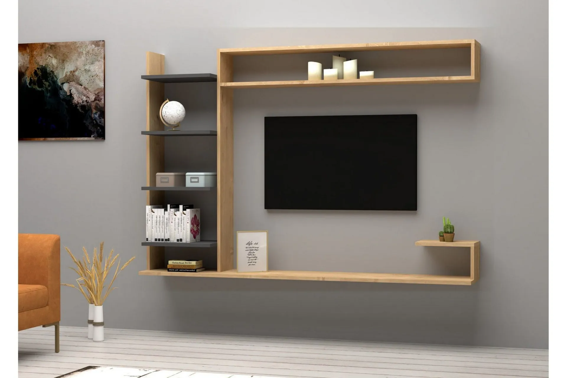 Tv-Møbelsett-Rinorea Tv-møbelsett 180x121,8 cm Blå