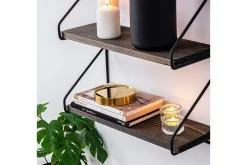 Vegghylle-Rinorea Vegghylle 60x15 cm 3 Hyller Svart
