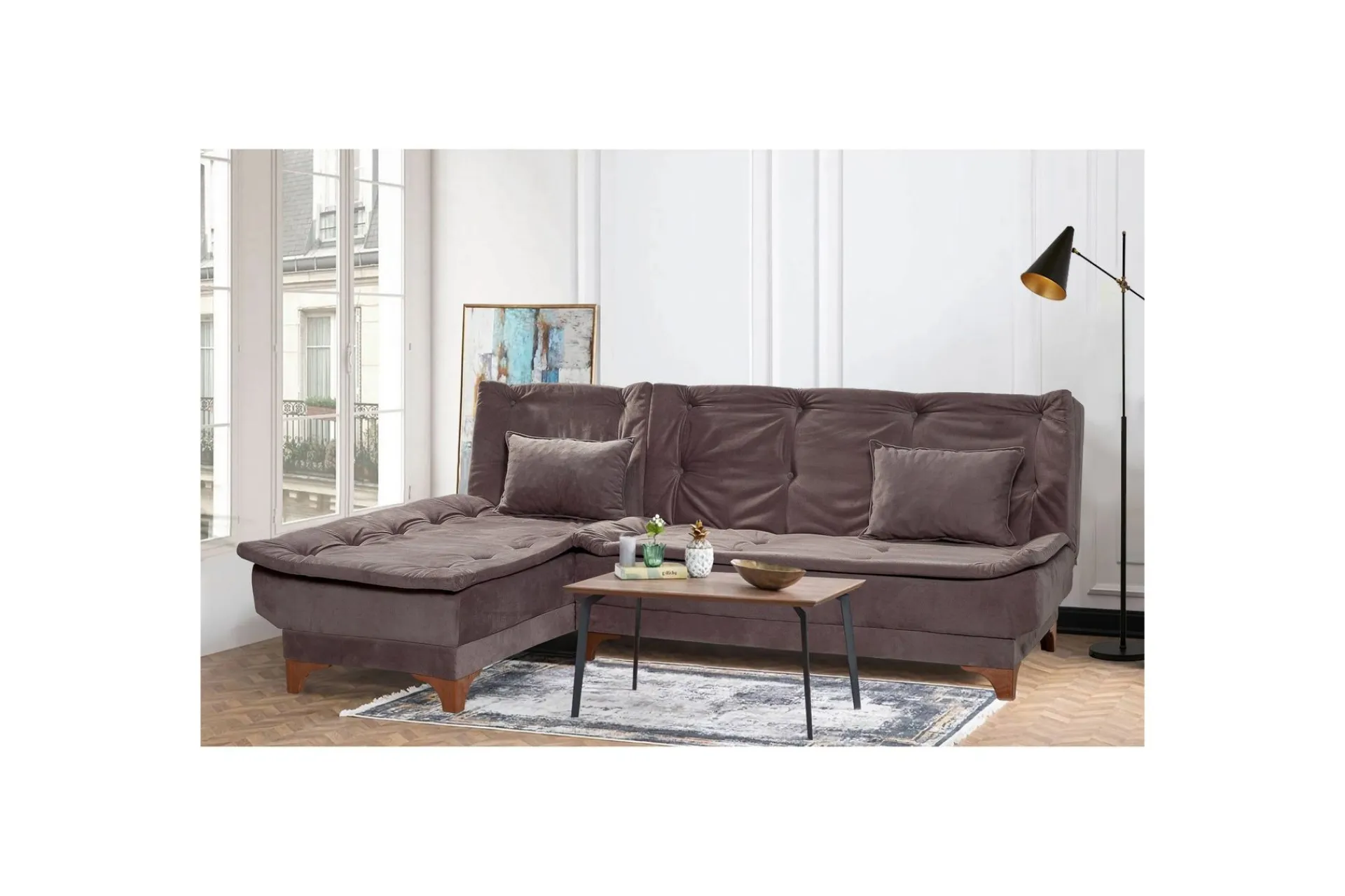 Sovesofaer-Riversdale Sovesofa med Sjeselong 4-seter Antracit